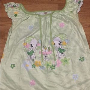 Green nightwear top